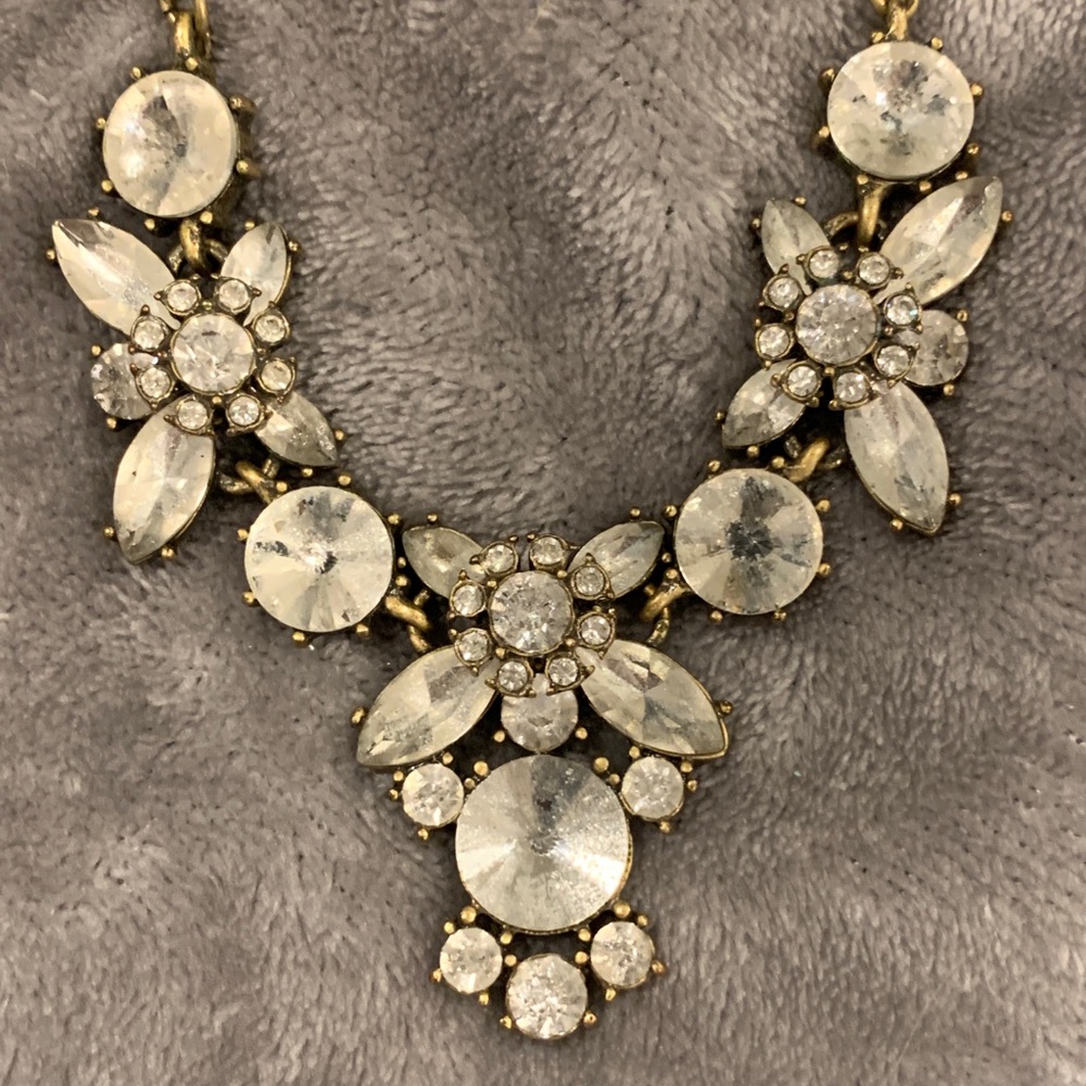 Statement Necklace with Crystal Gems